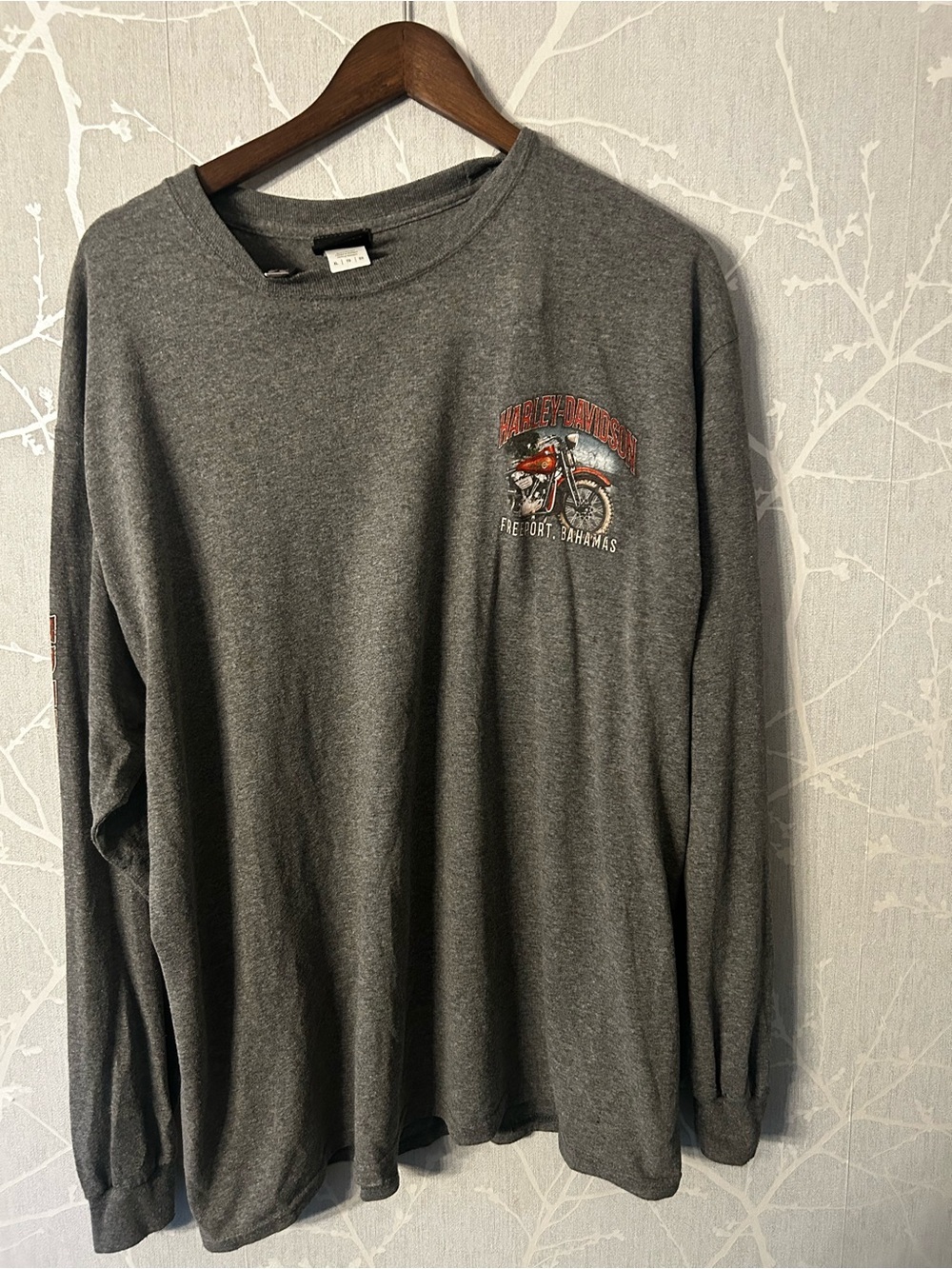 Harley Davidson Freeport Bahamas Long Sleeve Shirt Grey